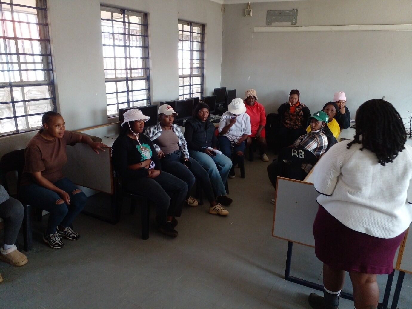 A session in progress in a classroom at the community centre