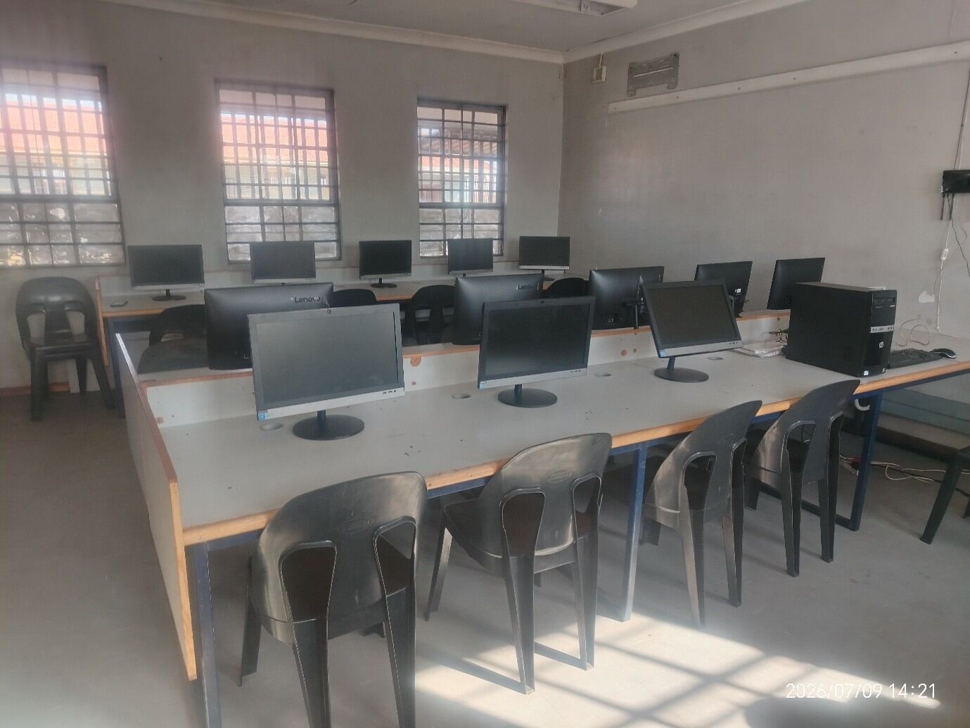 The computer lab at Breaking Chains Community Centre